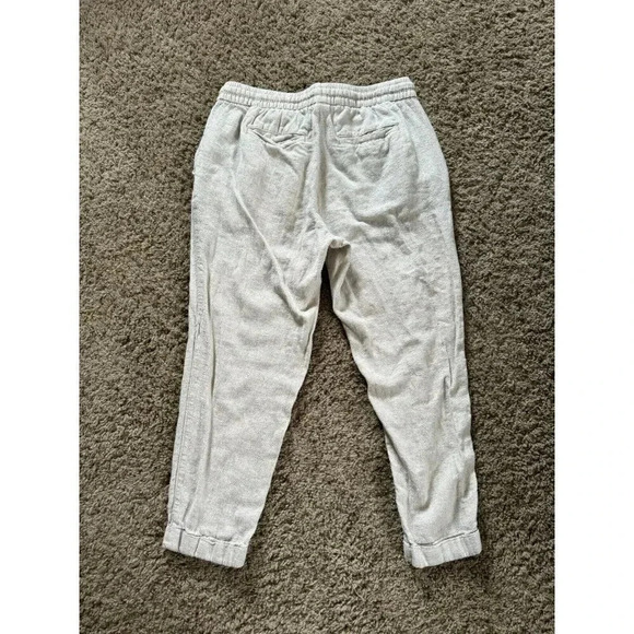OLD NAVY Linen Blend Crop Jogger Pants Womens Tan Pull On Casual Boho Small P - Picture 2 of 7